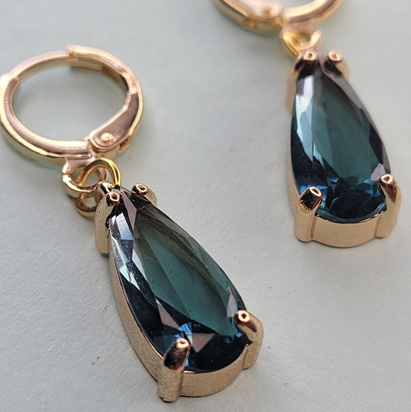 Sapphire 18k Gold Plated Bezel Earring - Picture 4 of 6